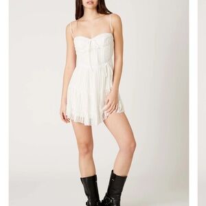 Cotton Candy White Lace Trim Dress